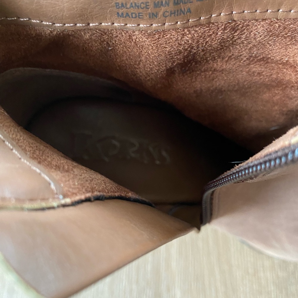 Korks Stacked Heel Leather Booties - Picture 6 of 7